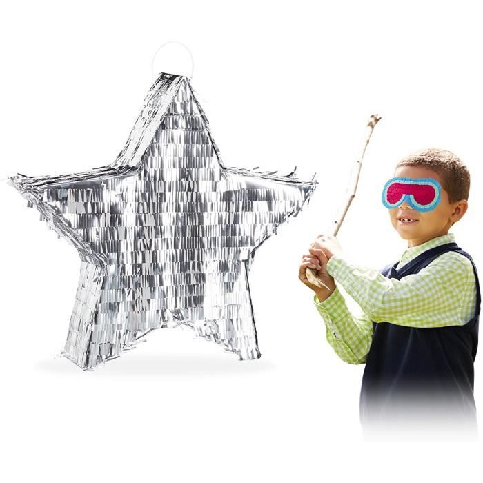 Relaxdays Pinata à suspendre Étoile pour enfants à remplir anniversaire jeux décoration, coloré, 10025174 Relaxdays Pinata à suspendre Étoile pour enfants à remplir anniversaire jeux décoration, coloré, 10025174