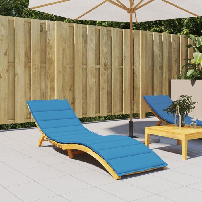 Vidaxl Coussin chaise longue - Bleu 200x50x3 cm
