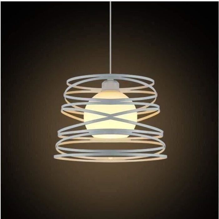 BK Lustre Suspension Industrielle Lustre Lampe Suspension Luminaire Blanc pour SalonSalle Détude Chambre à Coucher