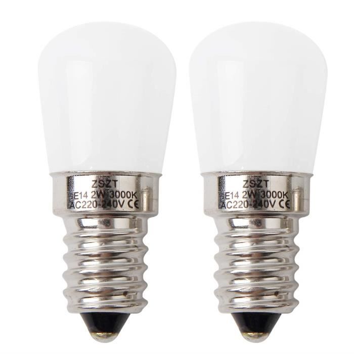 Ampoule refrigerateur, ZSZT 2W E14 led petites ampoules (Equivalent à  Halogène 15W), Blanc Chaud 3000K - Lot de 2 - Cdiscount Maison