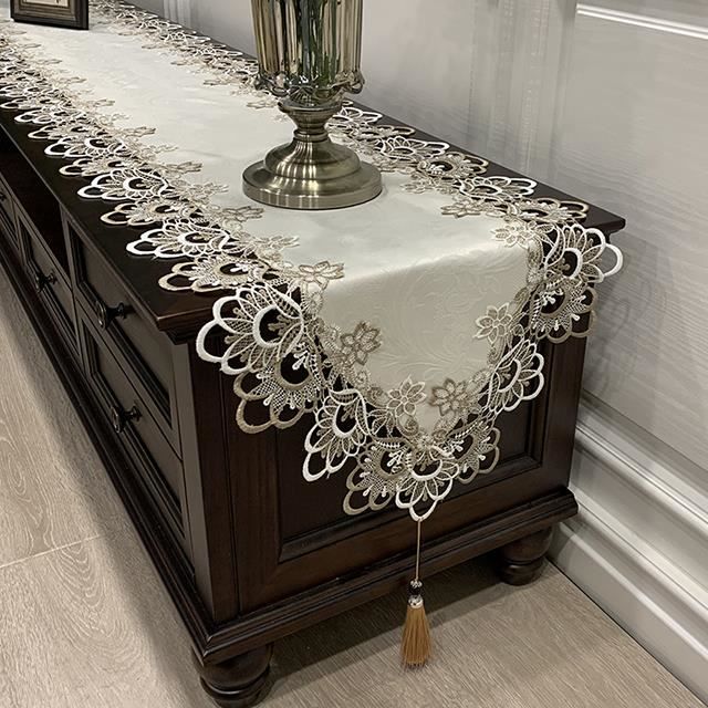 Chemin de table blanc 50x110cm - Déco d'Élise