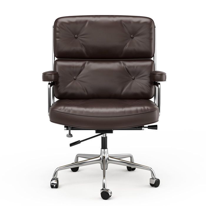 furgle fauteuil de bureau cuir éponge haute densité aluminium ergonomique hauteur réglables 68 x 76 x 88 - 98 cm marron