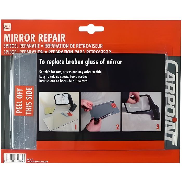 Carpoint kit de réparation miroir 12,5 x 20 cm