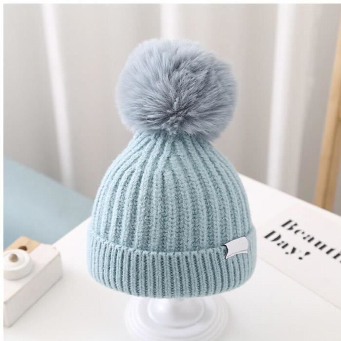 Bonnet Tricoté Pour Bébé Garçon/Fille - Nœud Élastique, Style Turban, Hiver, 0-3 Ans