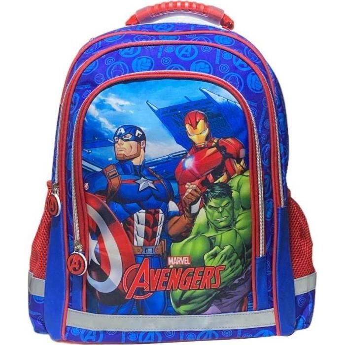 Sac a Dos Cartable Avengers Marvel Iron Man Captain America Hulk 42 cm Bleu Multicolore Cdiscount Bagagerie Maroquinerie
