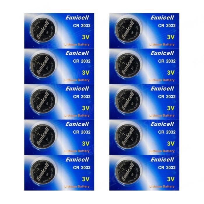 Eunicell AG12 Lot De 10 Piles Bouton Alcalines Piles G12/LR43/LR43SW