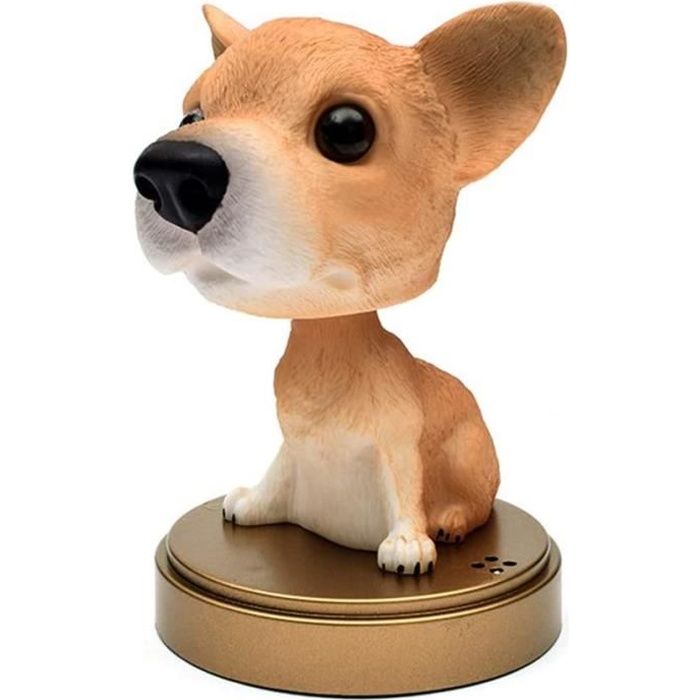 Décoration de Voiture Figurine Chien Qui Bouge la Tête en Résine