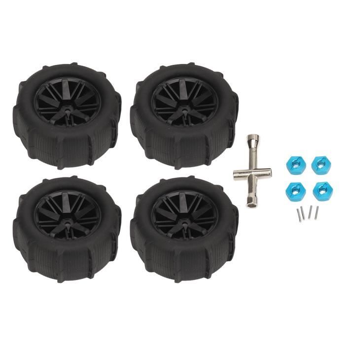 Milaget Jantes de Roue RC Kit de Pneus en Caoutchouc Remplacement Écrou de Roue M3 pour 144001 1:12 1:18 Violet