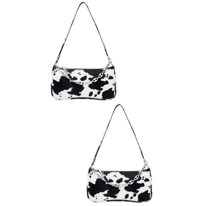 2 PCS Motif de vache PU Sac ?� bandouli?�re PU Femmes Cross Body Sac pour le voyage (Couleur 