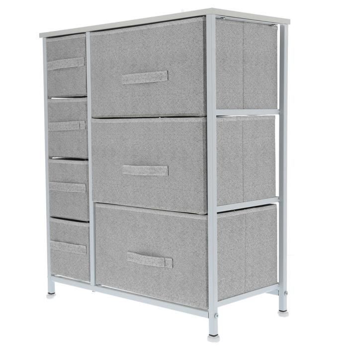 armoire de rangement en tissu hurrise avec 7 tiroirs - blanc - contemporain