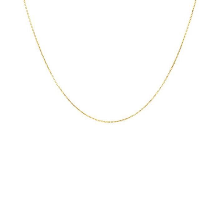 Collier Chaine Forçat Diamantée - Or Jaune Véritable - Femme ou Enfant