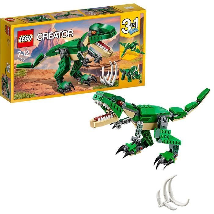 lego® creator 3-en-1 31058 le dinosaure féroce, jouet de construction, figurine dinosaures