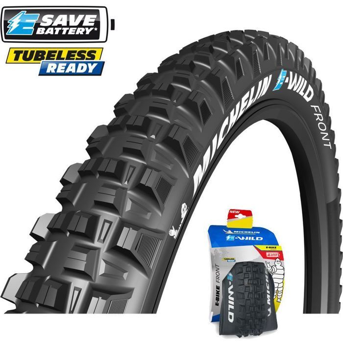 Pneu vélo - VTT - MICHELIN - E-WILD FRONT COMPETITION LINE - 27.5x2.80 (71-584) - Noir - TUBELESS READY