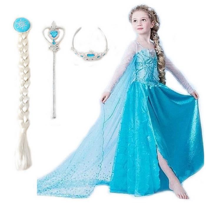Filles elsa robe Costumes pour enfants neige reine Film cosplay princesse anna enfants Cdiscount Jeux Jouets