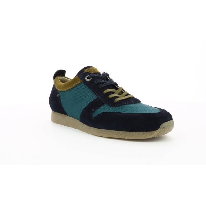 Baskets KICKERS SANTA FE Pour Homme En Cuir Et Toile - Blanc/Gris, Neuf Avec Boîte D'origine