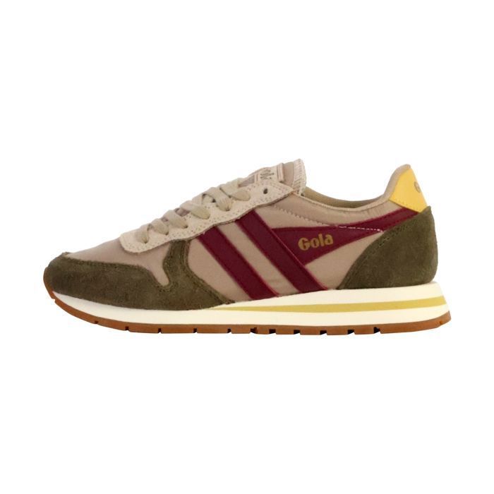 Gola Basket Cuir Gola Daytona Chute - Bone/Khaki/Cerise