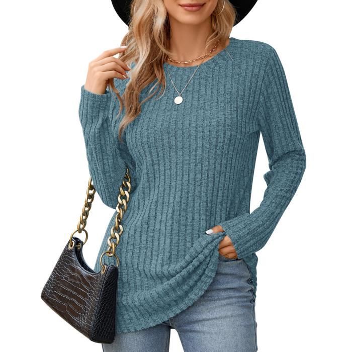 Sweat-shirt surdimensionné pour femme - Hiver - Col rond - Sans