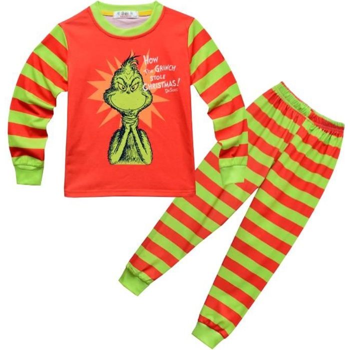 Grinch Ensemble De Pyjamas Pour Enfants Rouge Cdiscount Pret A Porter