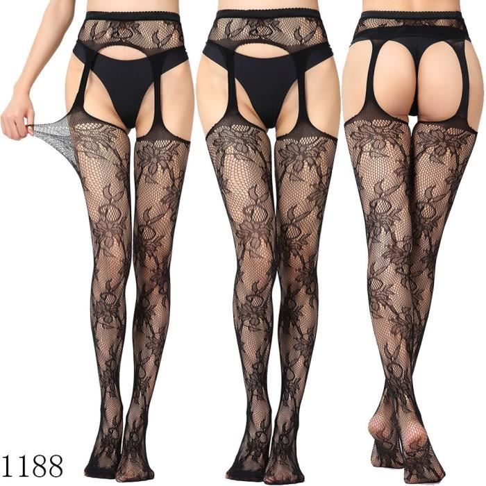 Collant Résille Transparent Marilyn Avec Ceinture Dentelle Luxueuse - Taille XS/S Ou M/L - Neuf Avec étiquettes