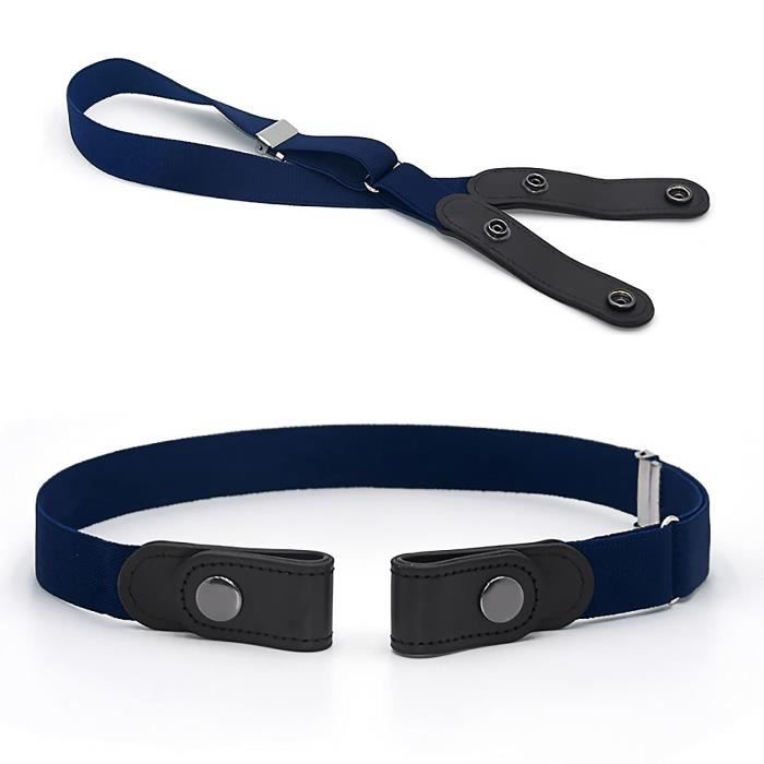 2 Ceintures Élastiques Sans Boucle Unisexe - Ajustables 46-76cm - Pour Jeans Et Robes - Noir