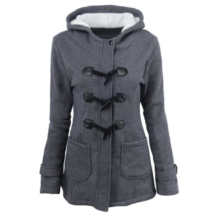 Manteau Hiver Femme Vancavoo - Polaire Épaisse Avec Capuche, Coupe Slim, Zippé - Chaud Pour Automne/Hiver