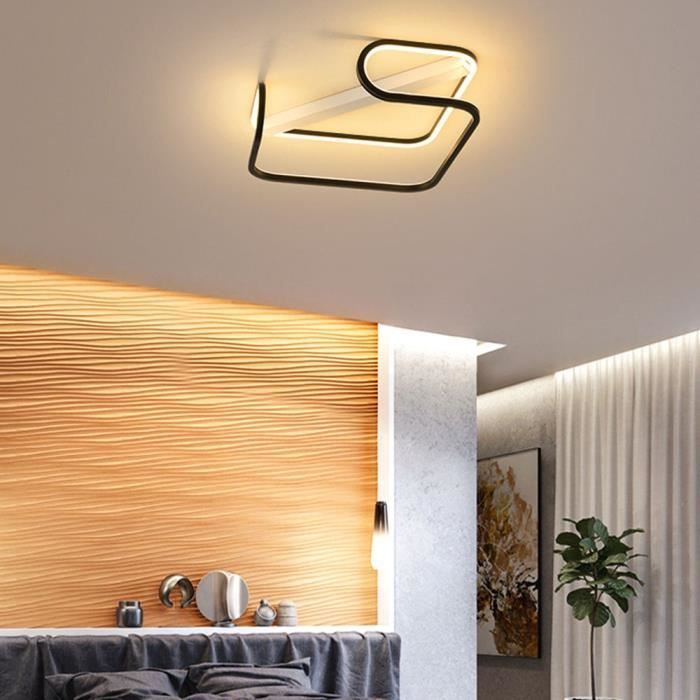 Design Led Plafonnier Luminaire Chambre A Coucher Lampe De Plafond Carre Noir Decoration Salon Salle A Manger Bureau Boutique Achat Vente Design Led Plafonnier Cdiscount