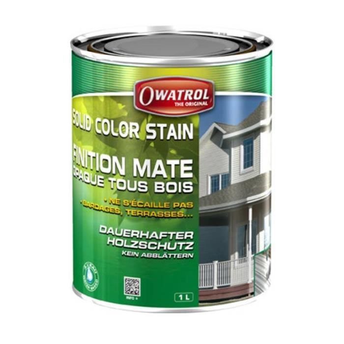 Lasure mate opaque SOLID COLOR STAIN OWATROL - 2.5 Litres - Rouge suédois