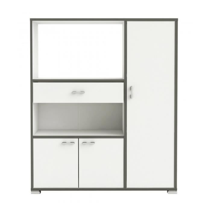 Desserte Micro ondes coloris Blanc mat - 90 x 111 8 x 40 cm
