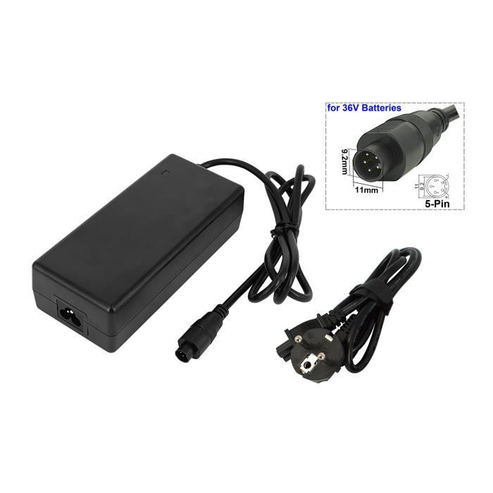 Chargeur De Batterie 36V 2A Pour Vélo électrique - Sortie 42V - DC5.5*2.1mm - Pour Batteries Li-ion