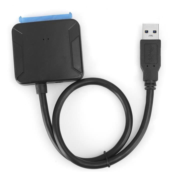 Qiilu câble convertisseur de disque dur SSD Câble SATA vers USB 3.0 2,5/3,5 pouces Adaptateur de ligne de convertisseur de disque