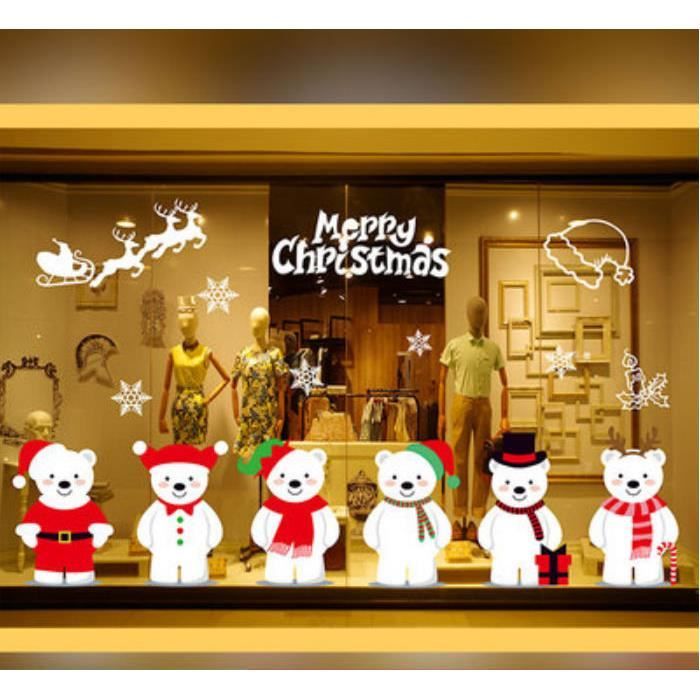 Vitrine Décoration mural stickers Noël Autocollant 70*50CM A-17
