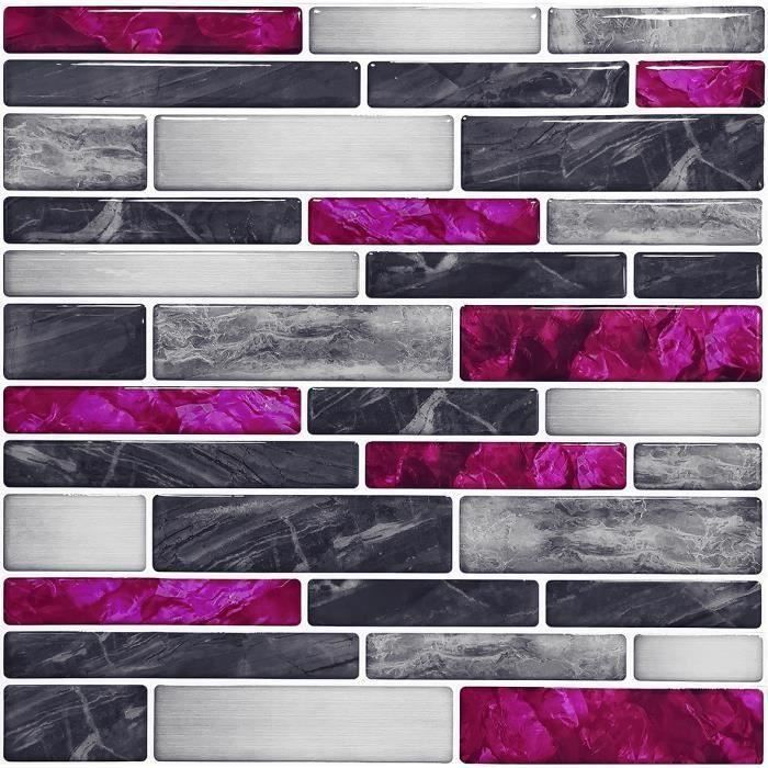Mosaik Hexagon Lot De 10 Feuilles De Mosaïque En Céramique Noir Brillant - Pierre 23x26x5 Mm, Feuille 260x300 Mm