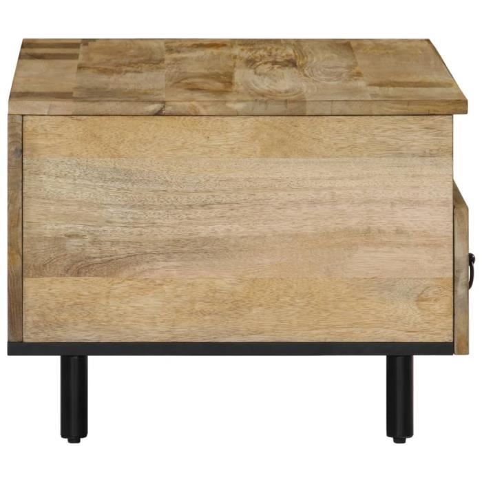 Table basse - SALALIS - DX24 - Bois de manguier massif - 80x54x40 cm - Vintage avec motif sculpté