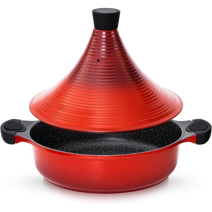 Tajine En Céramique Émaillée Avec Couvercle Cônique - Pour Four, Gaz, Cuisson Lente - Marmite Soupe - 5
