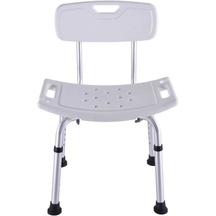 Chaise ou tabouret de douche et de bain élégant ajustable avec accoudoirs