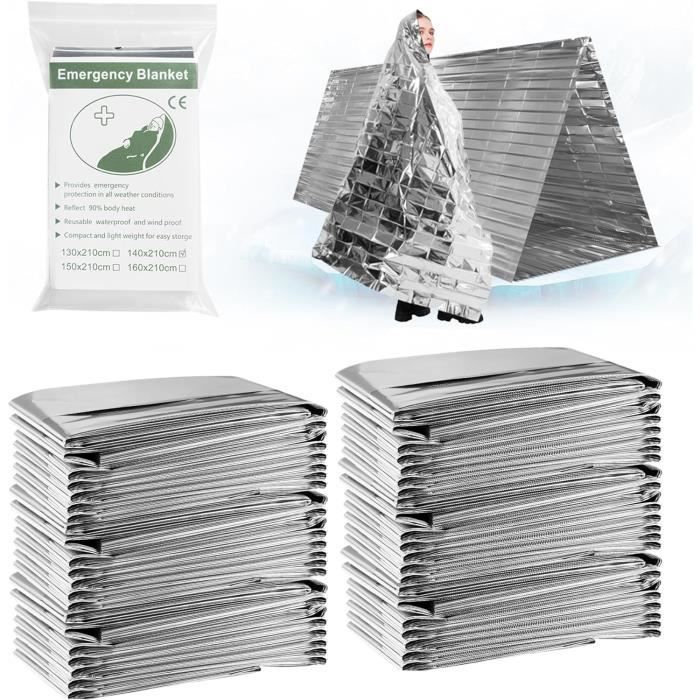 Paquet de 5 couvertures d'urgence couverture thermique en Mylar