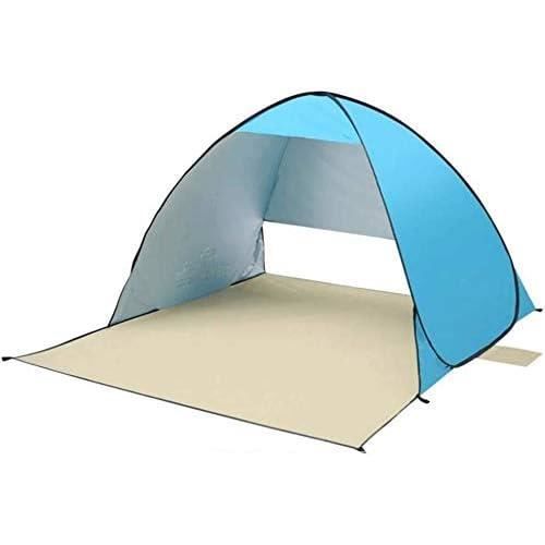 Tente de camping dôme imperméable ultra légère pour 2 personnes, double couche, protection pour camping, randonnée, pêche, plage (bleu