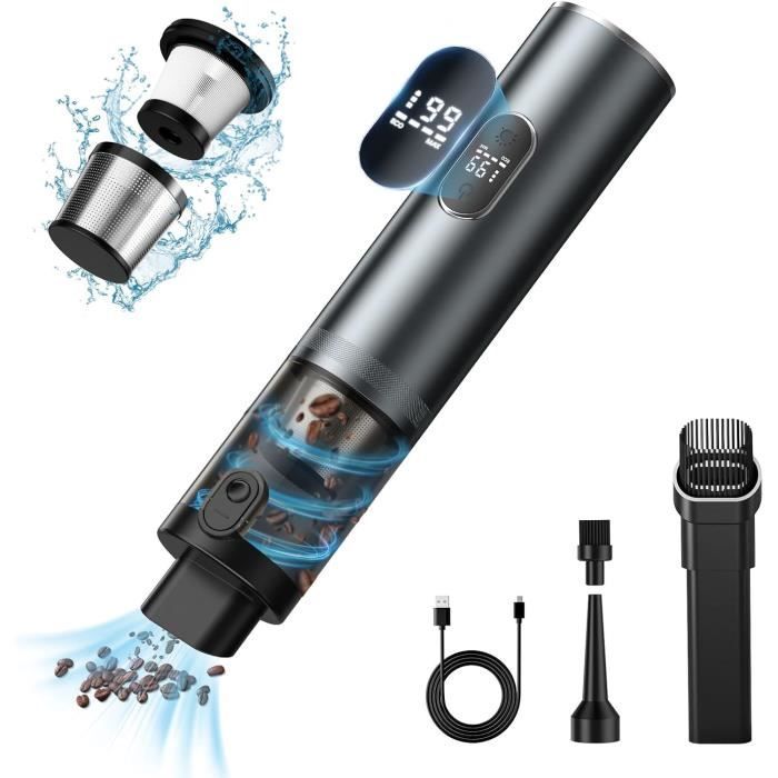 MusyVocay Mini Aspirateur sans Fil 85 W, Deux Vitesses 8-13 KPa, Aspirateur à Main 3 en 1 pour