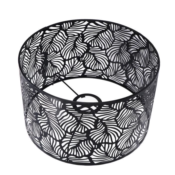 DECHOUS Abat-jour Rond En Tissu Noir E27 - Lampe De Table Et Lampadaire Élégant Moderne