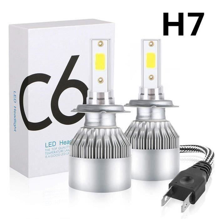 Ampoules H7 LED 6000LM, Phares Avant de Voitures, 36W Très Puissant, 12V,  6000K Blanc