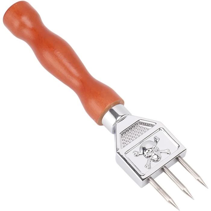 Lot de 2 pics à glace, broyeur à glace en acier inoxydable pour briser la glace, outil brise-glace avec poignée en bois et coque en métal pour bars et restaurants (18 x