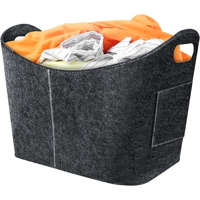 Panier À Lessive En Feutre,Poignée,28L Corbeille De Rangement Chambres