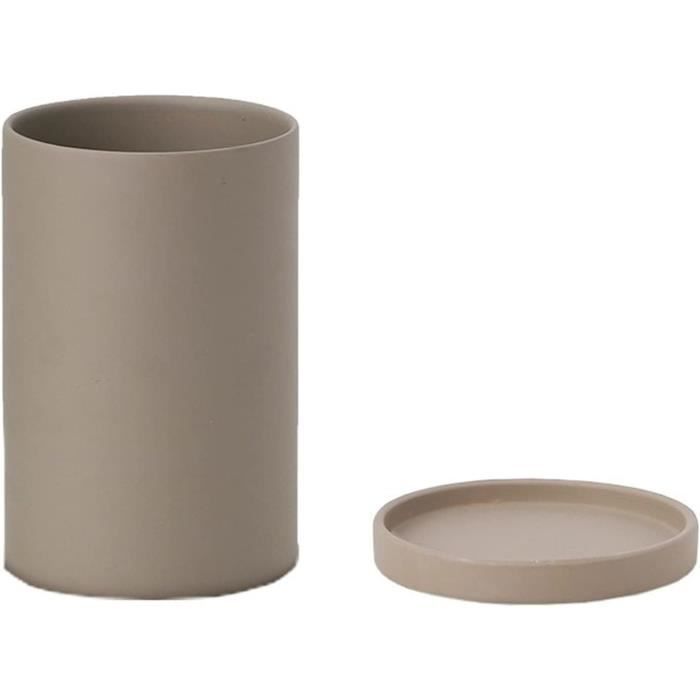 Pot De Fleurs En Céramique Avec Soucoupe Intégrée, Design Cylindrique Hauteur 165 Cm Motif Cotele Ajoure 91972849