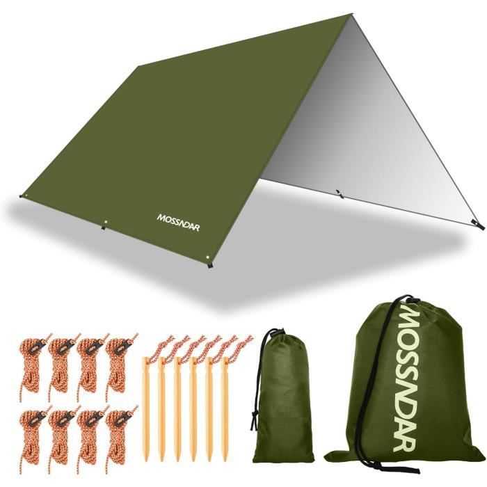 Camping Bâche Anti-Pluie PU 3000Mm Imperméable Tarp Rain Fly Toile De Tente Para