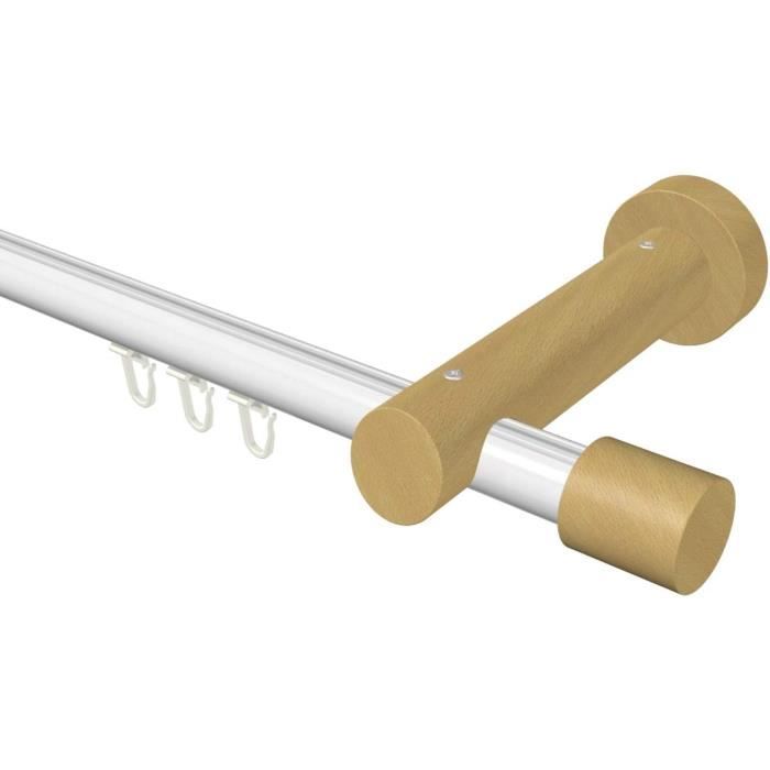 Flairdeco Tringle à Rideaux De 20 Mm De Diamètre, 2 Voies, Type Cône, Métal/ Bois, Noir/Cerisier Laqué, 120 Cm Flairdeco Tringle à Rideaux De 20 Mm De Diamètre, 2 Voies, Type Cône, Métal/ Bois, Noir/Cerisier Laqué, 120 Cm