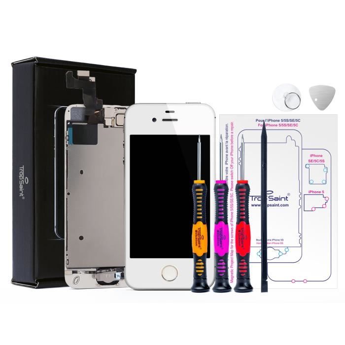 Kit De Réparation écran IPhone 7 Plus Blanc - Écran Avant, Fil, Colle, Torche, Outils, Neuf