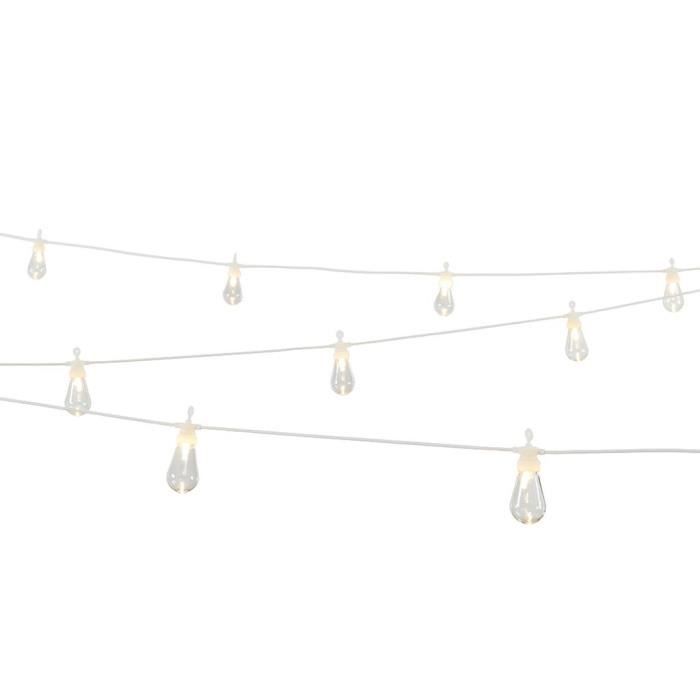 Guirlande lumineuse guinguette RUBEN - PVC - 20 ampoules - blanc - 14,5m de longueur