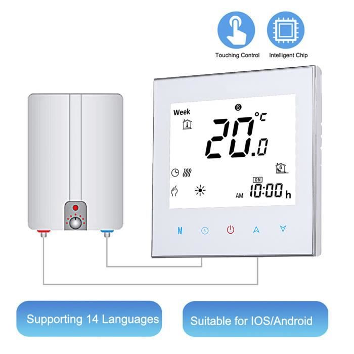 Thermostat d'ambiance - VVIKIZY - BHT-1000GC - Programmable - Écran LCD