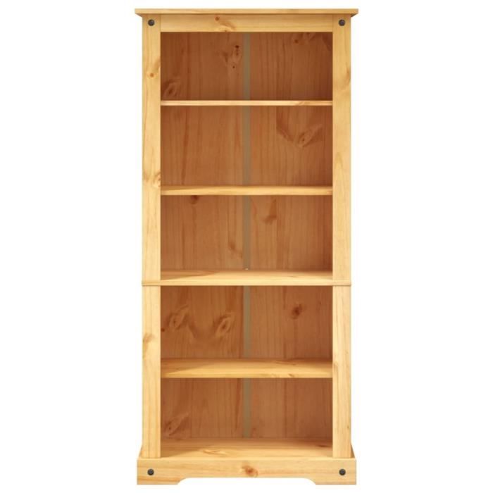 Bibliothèque 5 niveaux Gamme Corona Pin mexicain 81x40x170 cm - YOSOO ...