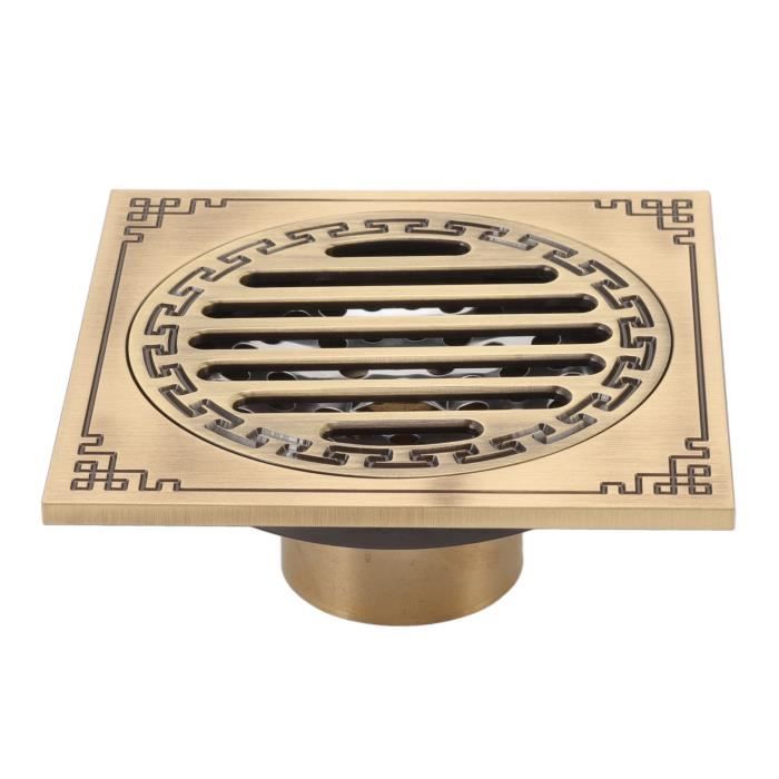 15x15cm Siphon de douche carré brossé, siphon de sol en acier inoxydable avec grille amovible, passoire à cheveux, drain de douche de salle de bain | Leroy Merlin